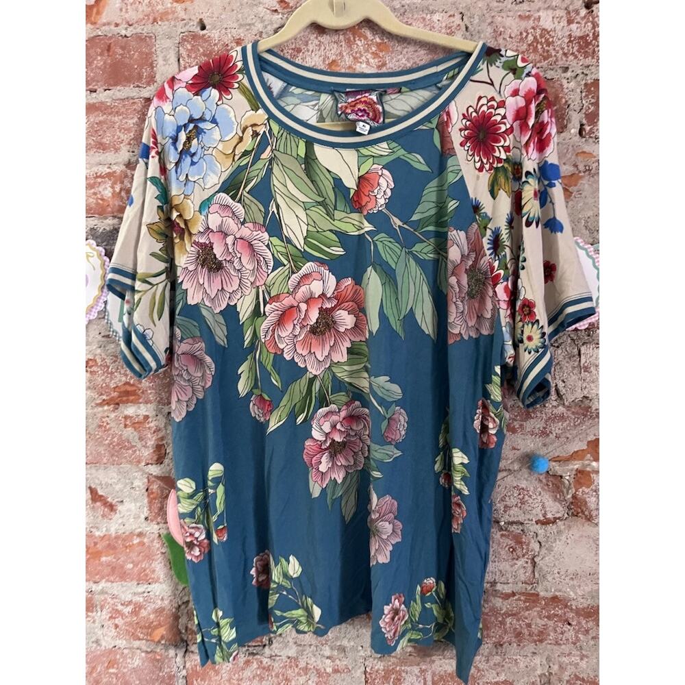 Johnny Was Romano Raglan Short Floral Tee